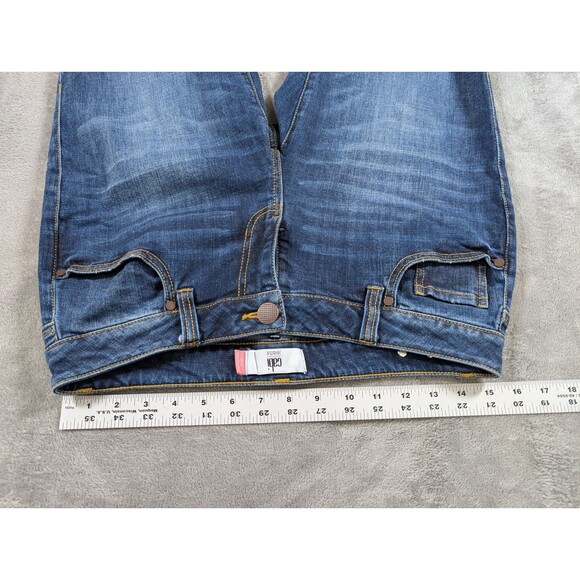 CAbi Slim Boyfriend Jeans Womens 4 Distressed Patch Stretch Blue Denim Casual - Picture 8 of 12